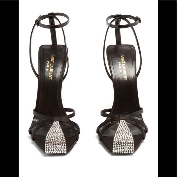 Saint Laurent Freja Crystal Toe Sandals - Picture 2 of 8